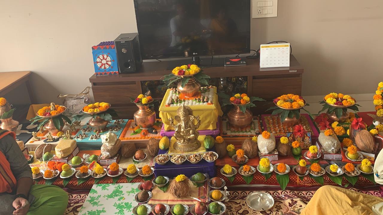 Mantras being chanted during puja